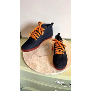 Vlado Mens Blue Orange Denim Lace Up Round Toe Chukka Boots Sneakers Size 10.5